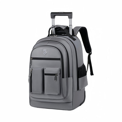 large capacity travel backpack with wheels multi layer trolley luggage bag multifunctional weekender overnight bag rucksack