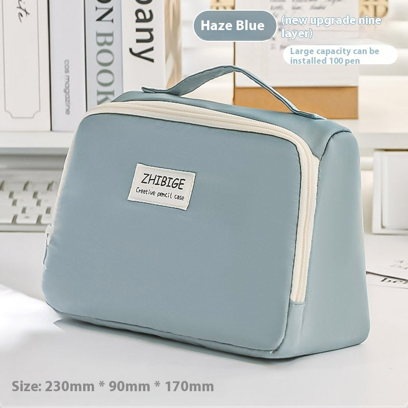 good looking large capacity pencil case simple stationery cosmetic bag