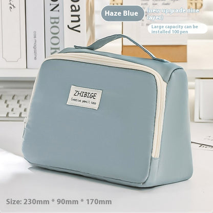 good looking large capacity pencil case simple stationery cosmetic bag