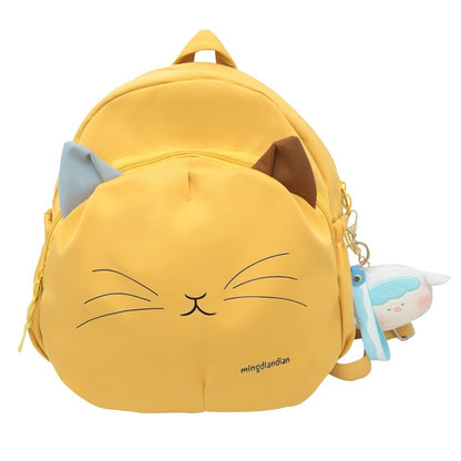 cartoon young girl cute sister backpack