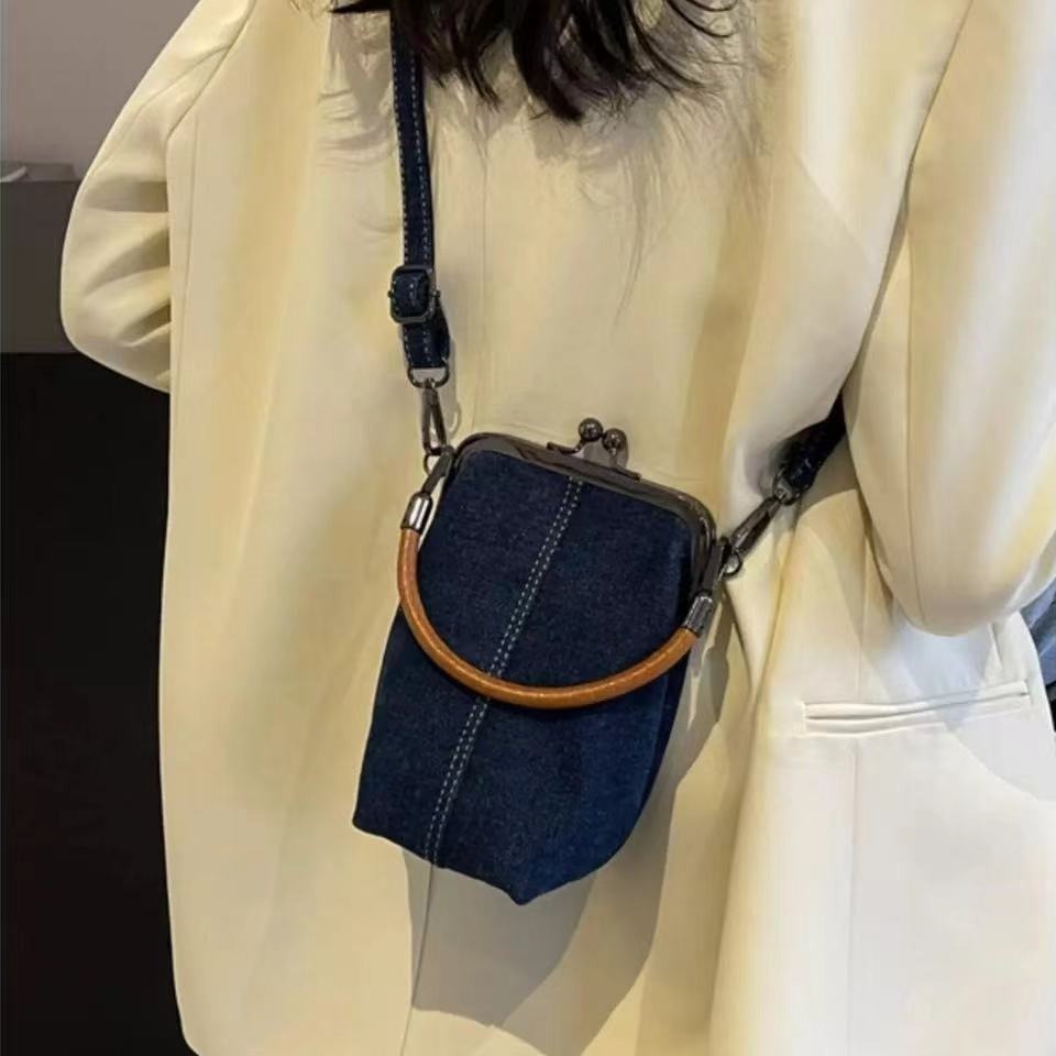 fashion casual denim messenger bag womens handbag