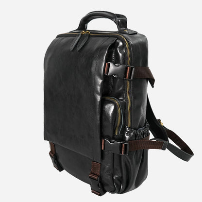 mens fashion handmade leather business backpack