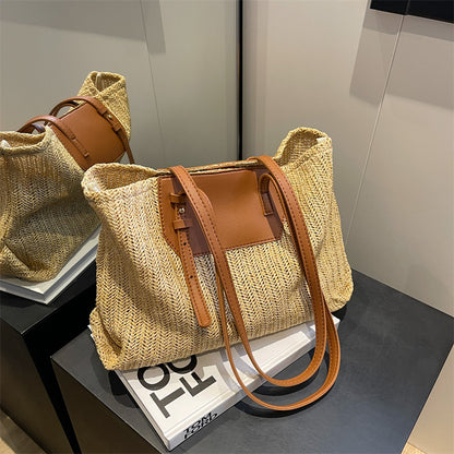 woven large capacity fashion handbag