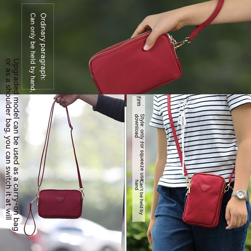 triple zipper mini square bag