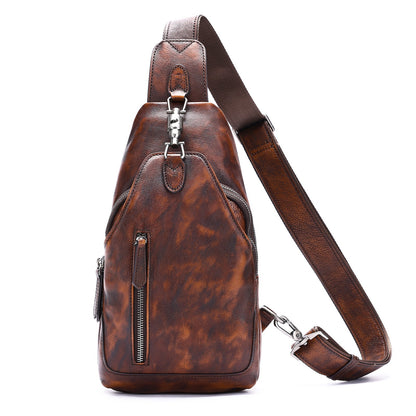 retro cattlehide leather fashion multifunctional leisure bag
