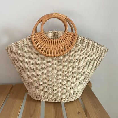 new handheld grass woven simple woven womens bag