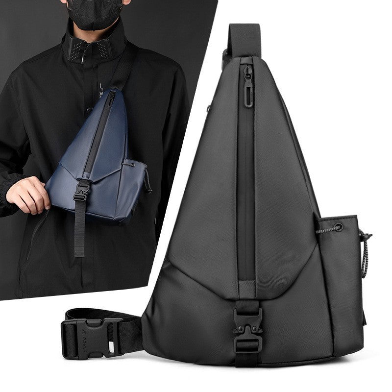 derm mens crossbody motorcycle chest bag triangle sunday bag