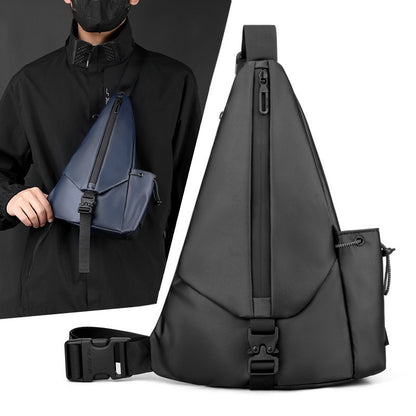 derm mens crossbody motorcycle chest bag triangle sunday bag