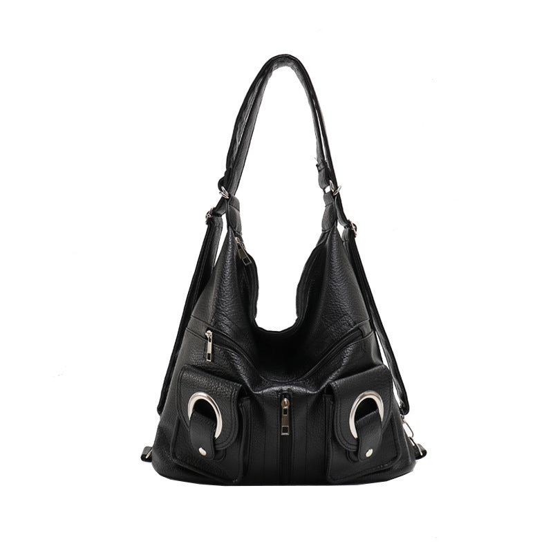 soft leather shoulder large capacity crossbody bag