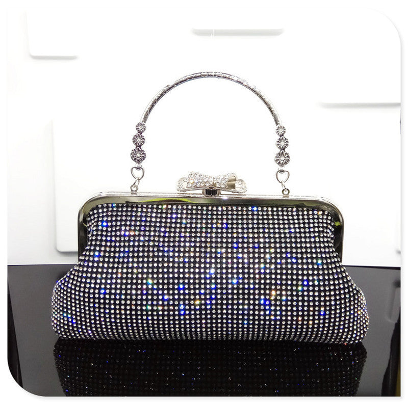 diamond studded evening bag bridal dress