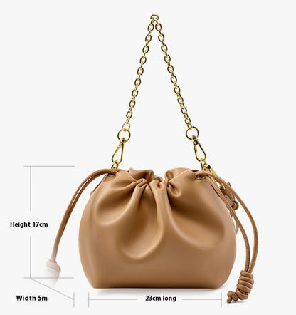 womens fashion bucket all match leather bag