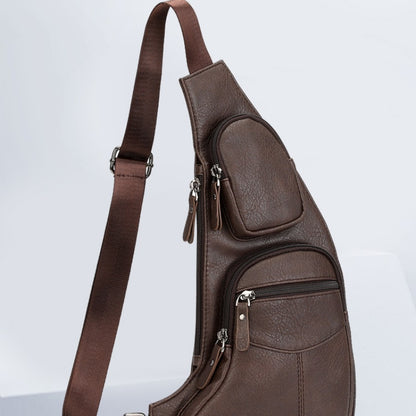 mens casual chest bag anti theft shoulder outdoor