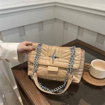 Casual Embroidery Thread Color Diamond Texture Crossbody Shoulder Underarm Bag