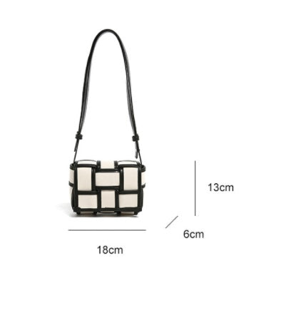 black and white contrasting canvas bag