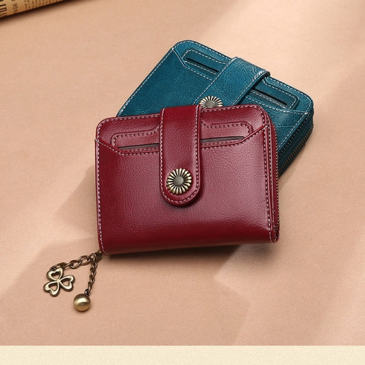 oil wax genuine leather ladys wallet european and american style