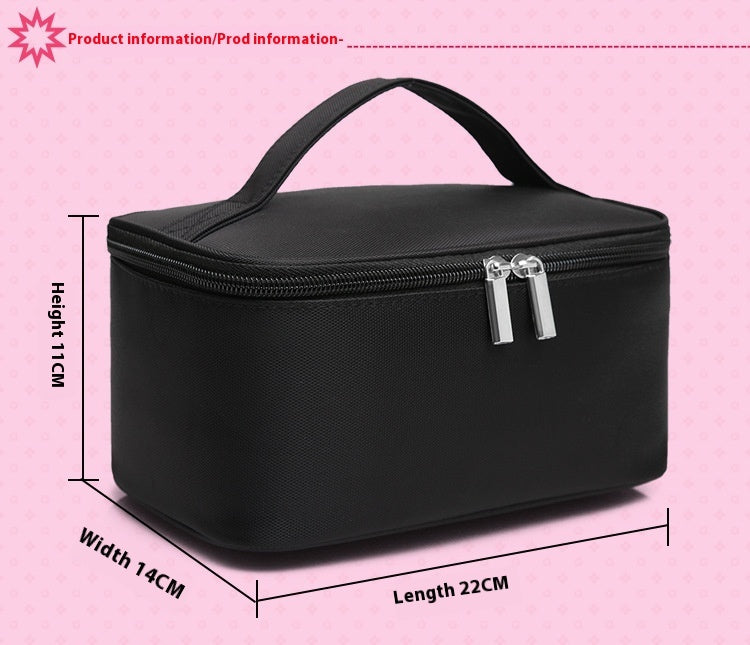 large capacity portable cosmetic bag simple solid color travel cosmetics storage bag