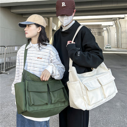 art youth shoulder bag ins rui camp large capacity canvas summer college students class