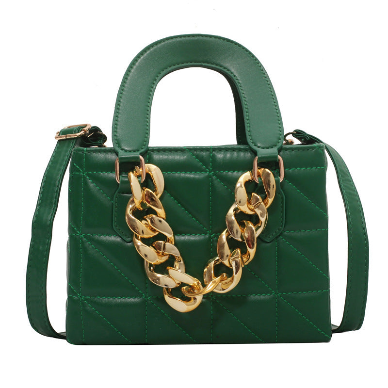 womens korean style fashion thick chain rhombus handbag