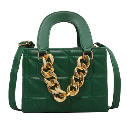 womens korean style fashion thick chain rhombus handbag