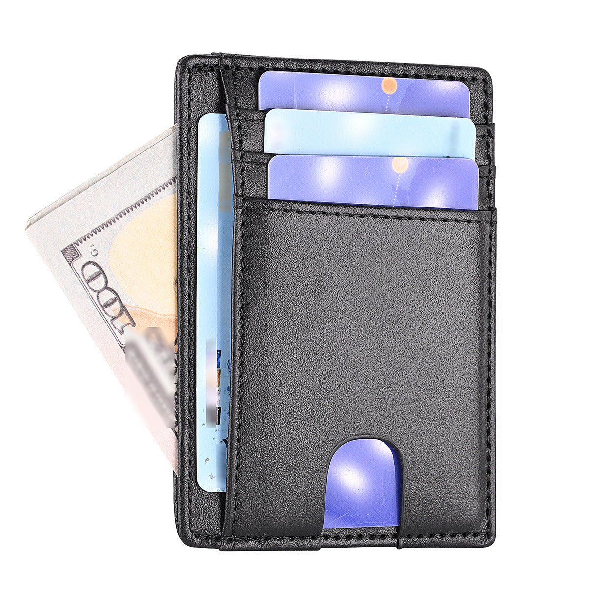 multiple card slots mens first layer cowhide wallet