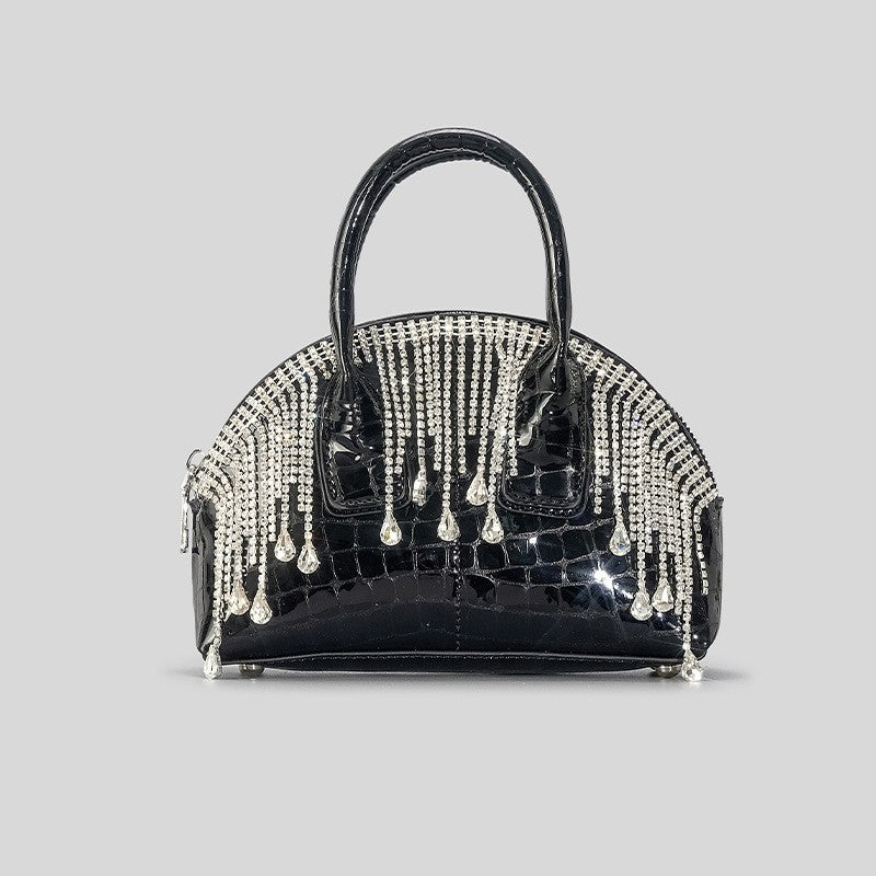 fashion shiny surface chain shoulder messenger bag