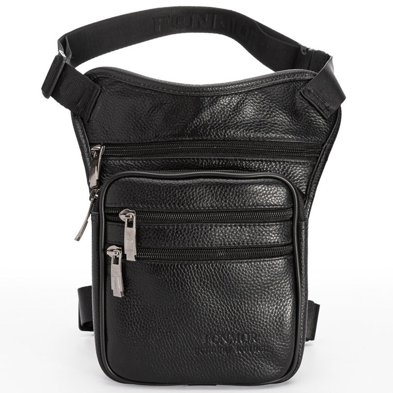outdoor sports first layer cowhide retro cycling bag