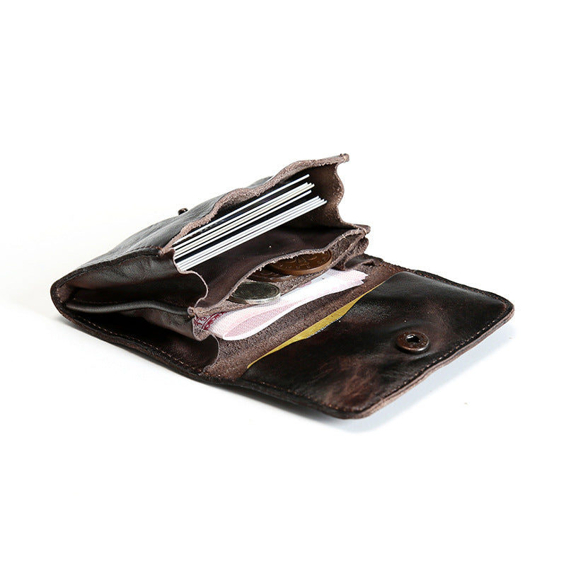 mens retro top layer cowhide short wallet