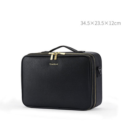 large capacity leather cosmetic bag portable makeup artist makeup storage bag