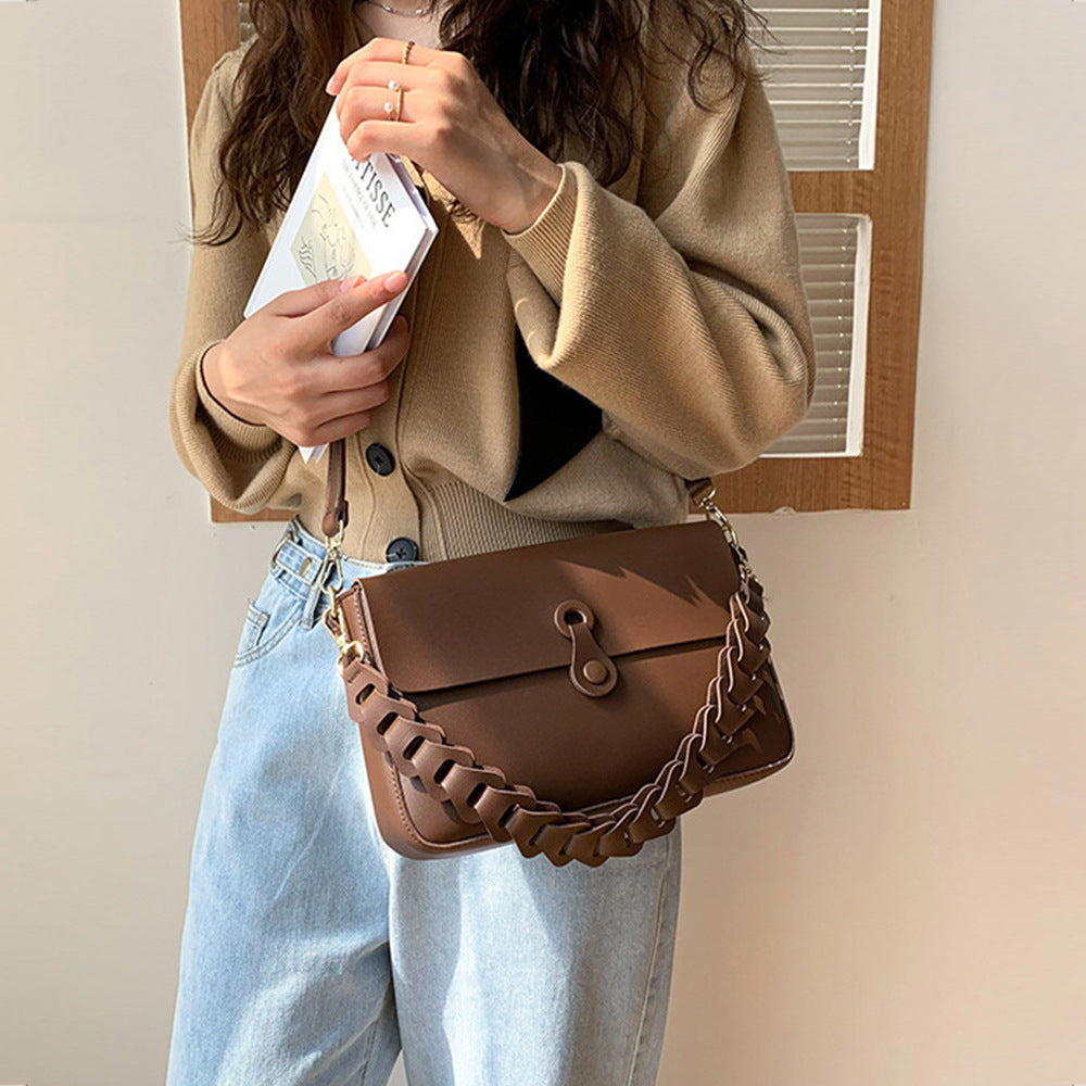 women shoulder bags woven chain bag pu leather handbag