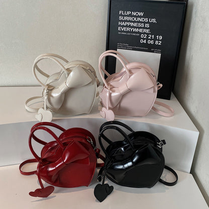 bow heart bag fashion portable shoulder messenger bag
