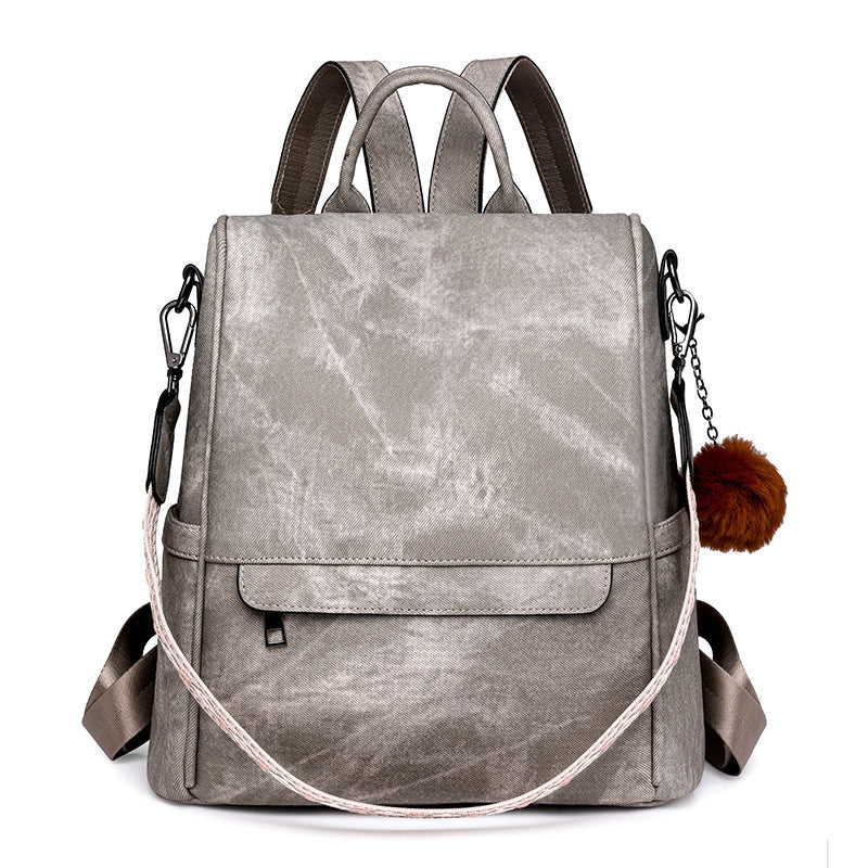 female daily versatile casual pu backpack