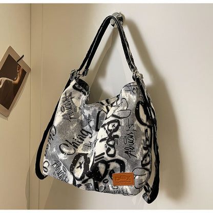 Personalized Letter Graffiti Large Capacity Crossbody Bag