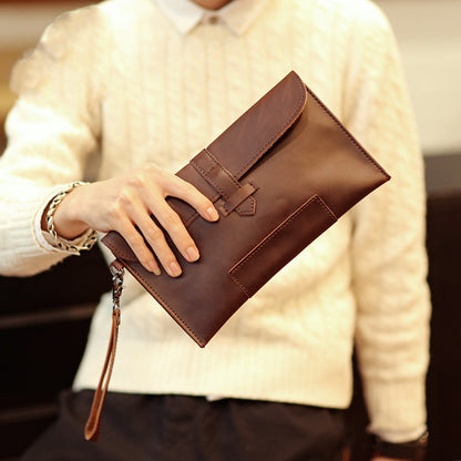 mens retro leather mens clutch