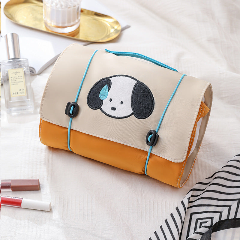 cartoon puppy four in one cosmetic portable large capacity travel buggy bag