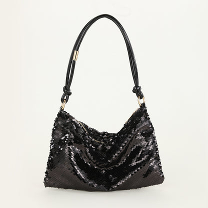 sequin knotted single shoulder underarm bag