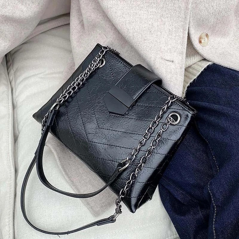 wild black crossbody tote