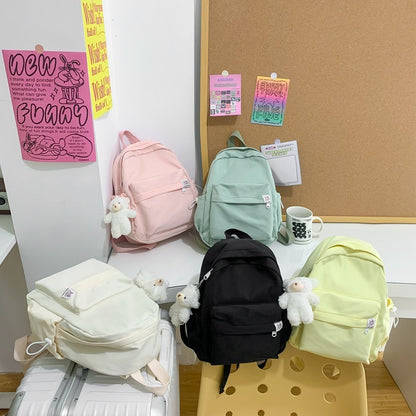 womens candy colored personalized all match simple backpack