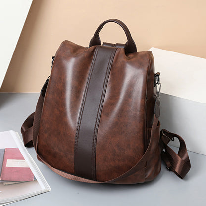 womens fashion soft leather backpack