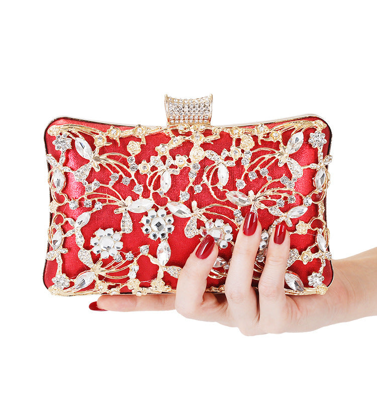 elegant rhinestone dinner clutch women luxury brand party chain messenger bag