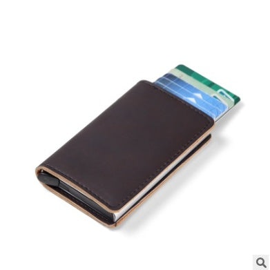 pu automatic card card holder rfid multi function card holder