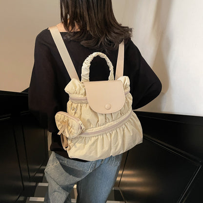 womens fashionable pleated backpack