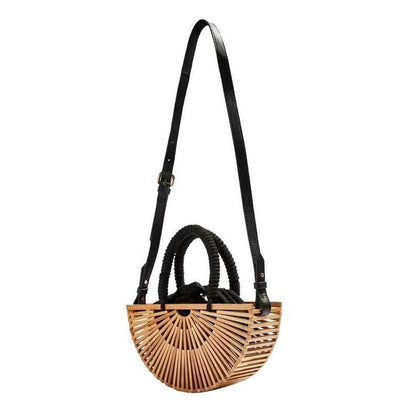 one shoulder messenger rattan outdoor beach bag