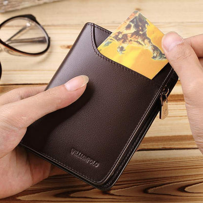 leather mens short wallet