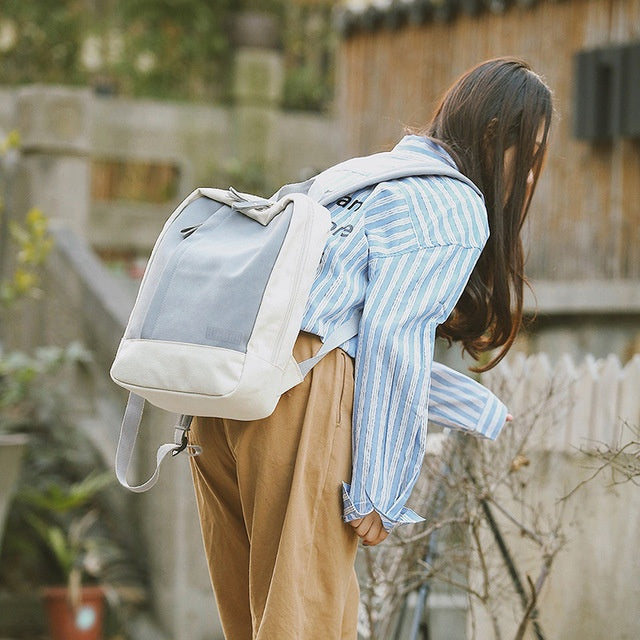 trendy student canvas backpack