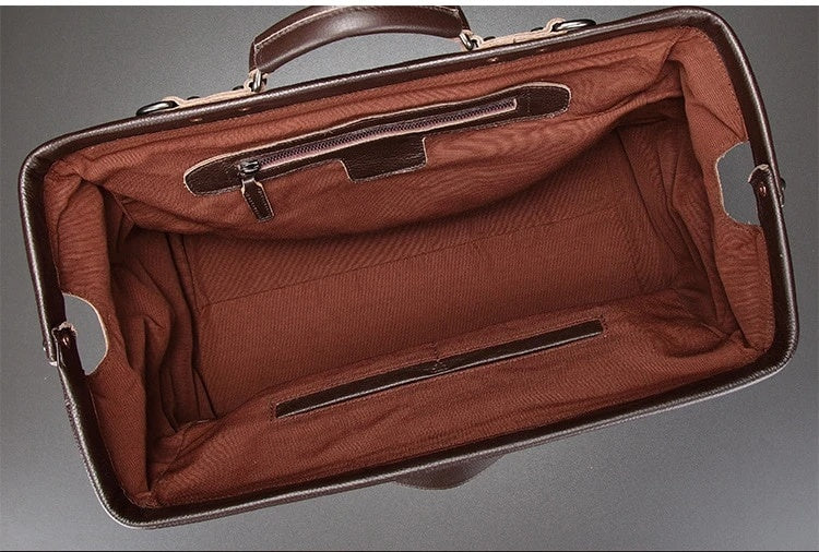 genuine leather business luggage and travel bag