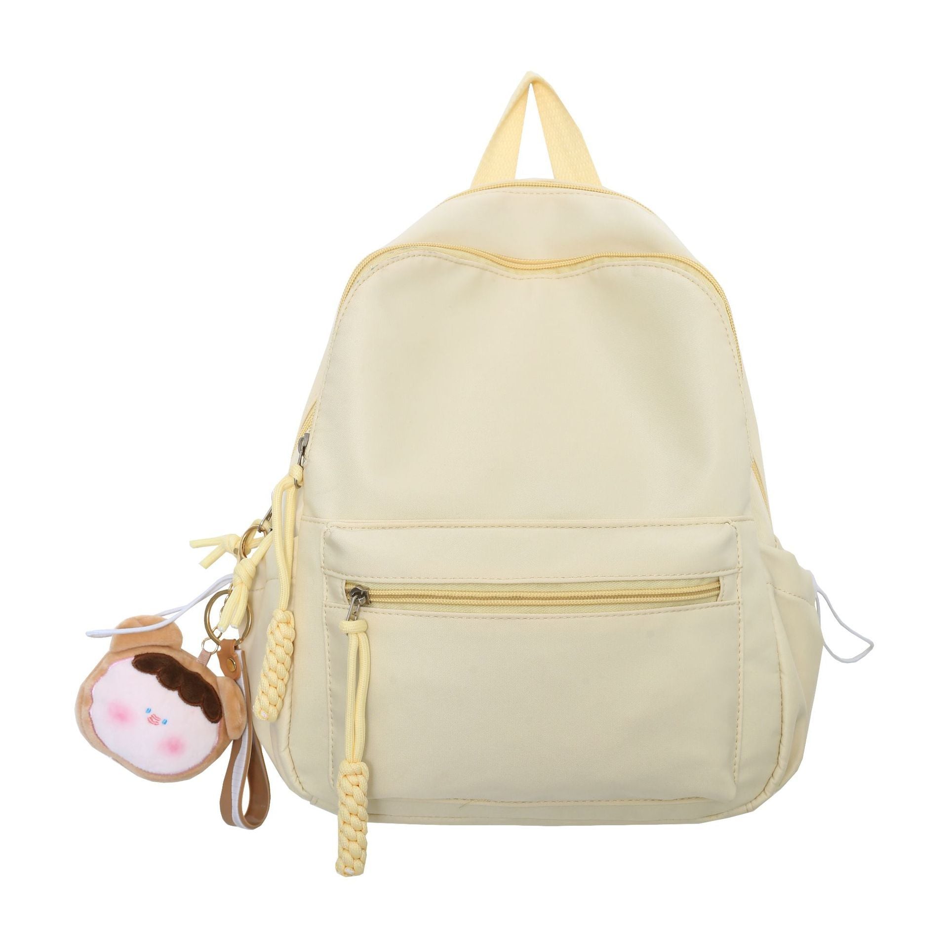 womens japanese style solid color raw backpack cute and lightweight travel