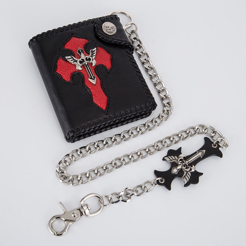 short cross wallet with chain