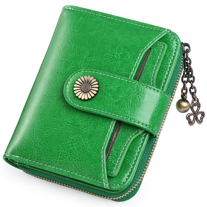 oil wax genuine leather ladys wallet european and american style