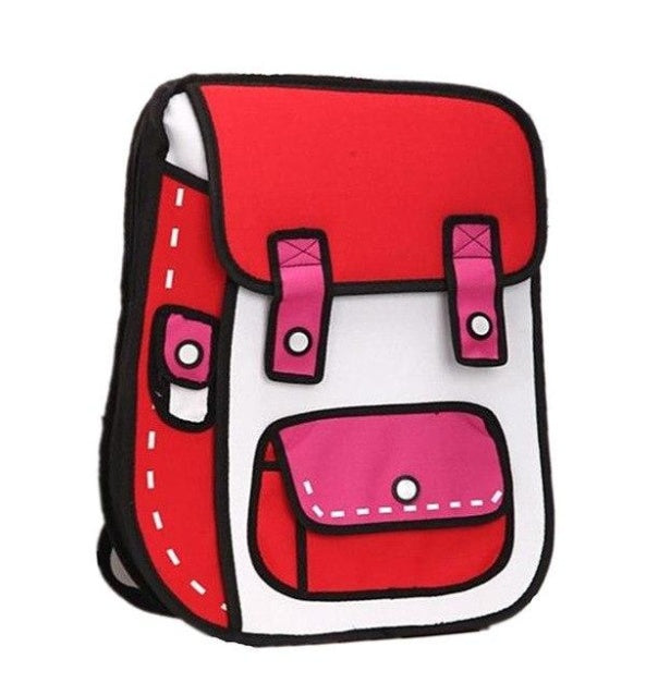 country comics student package two yuan backpack 3d backpack card ventilation computer bag oxford cloth bag personality