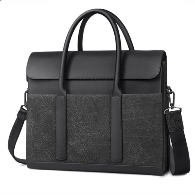 mens briefcase cowhide computer messenger business bag